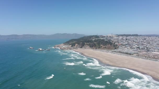 Foto Aerea Super Ampia Land End Ocean Beach San Francisco — Video Stock