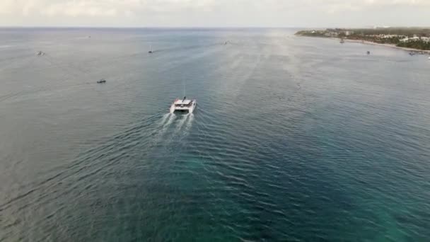 Cozumel Meksika Nın Hava Görüntüleri Tekne Gezisi — Stok video