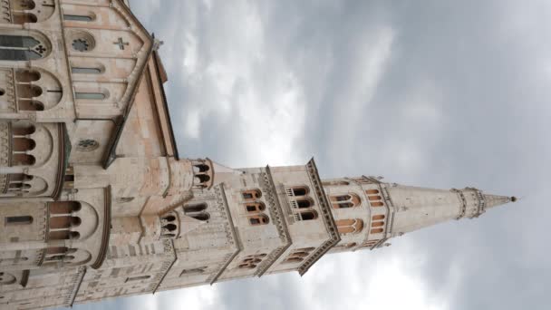 Vertical Static Shot Modena Cathedral Cloudy Sky Italy — Stock Video
