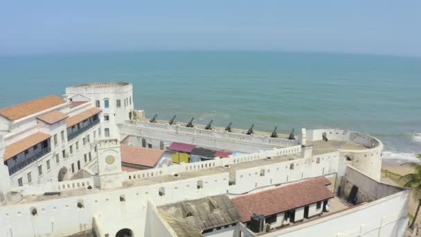 Vista Aérea Tirar Fôlego Castelo Costa Cabo — Vídeo de Stock