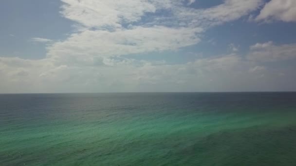 Aerial Drone Footage Calm Blue Seas Just Florida Coast Gulf — Video Stock