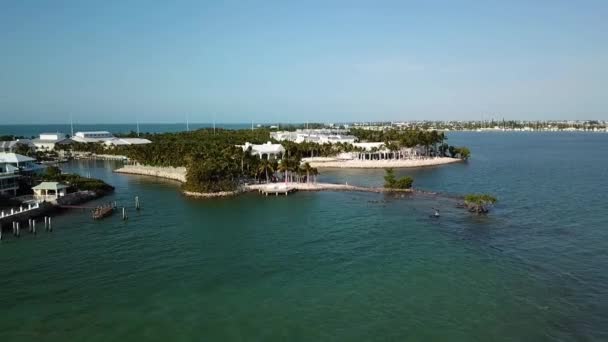 Aerial Drone Footage Marathon Florida Keys Waterways Resorts — Stock video