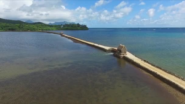 Aerial View Heeia Pond Kaneohe Oahu Calm Sunny Day — Vídeo de stock