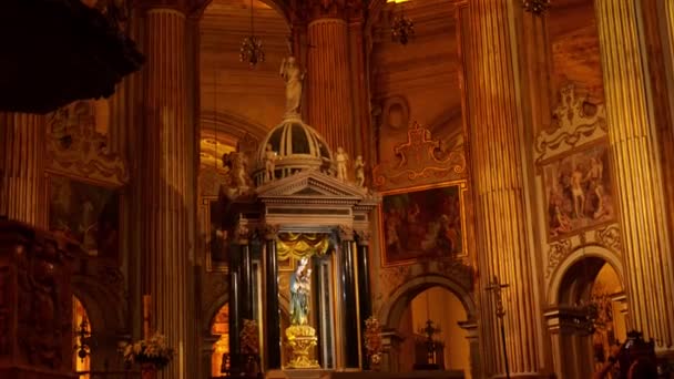 Interior Church Malaga Spain Handheld Shot — Stock videók