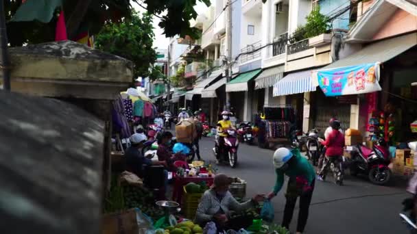 Market Road Center Phan Thiet Vietnam Static — Video Stock