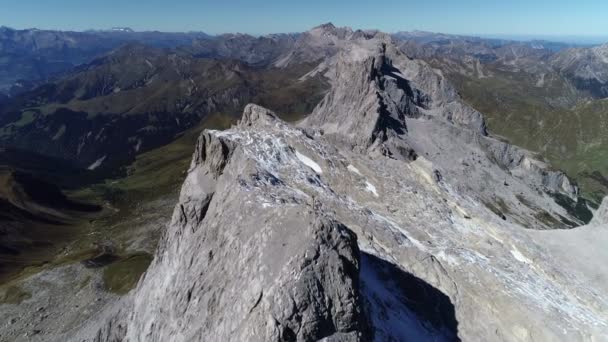 Sulzfluh Rtikon Sulzfluh Drusenfluh Het Zwitserse Gebergte Raetikon Bekannte Kletterberge — Stockvideo