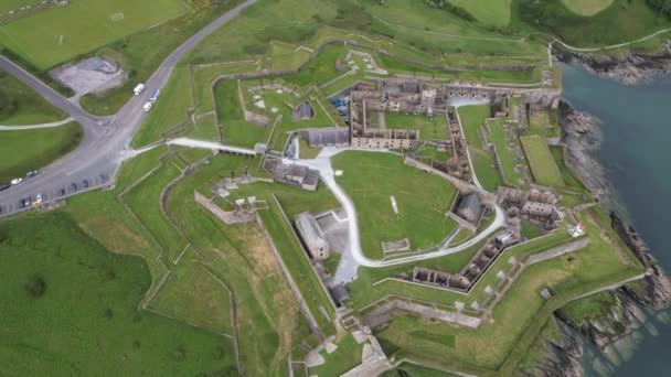 Charles Fort Kinsale Ιρλανδία Υψηλά Γενικά Πουλιά Μάτι Drone Εναέρια — Αρχείο Βίντεο