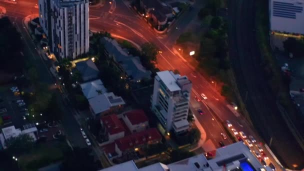 Night View Streets Houses Buildings Toowong Riverside Suburb City Brisbane — Stockvideo