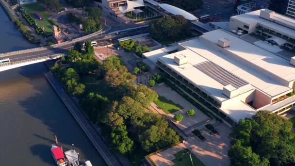 Queensland Art Gallery Gallery Modern Art View Qpac Complex Victoria — Stock Video