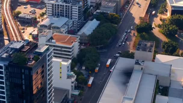South Bank Neighborhood Brisbane Australia Aerial Drone Shot — 图库视频影像