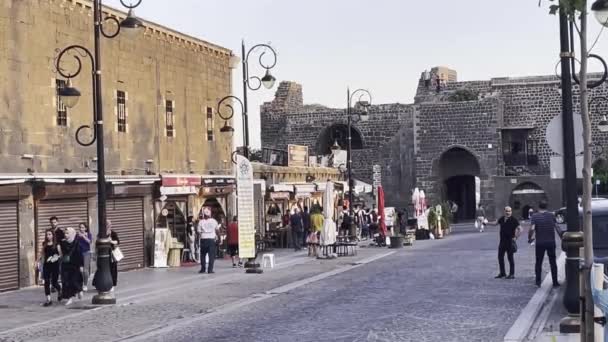 Diyarbakir Turkey Cinematic Places Street View Street Walking People — Vídeos de Stock