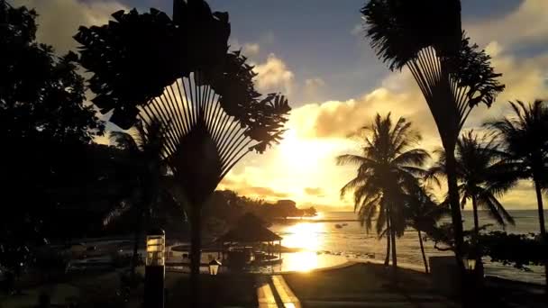 Time Lapse Sunset Ilheu Das Rolas Sun Refleting Pool Sao — Stock video