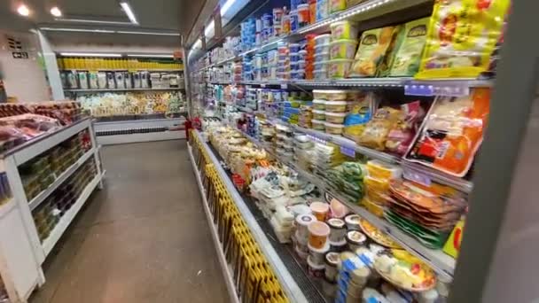 Empty Departments Large Supermarket Show How Bad Recession Corona Outbreak — Stockvideo