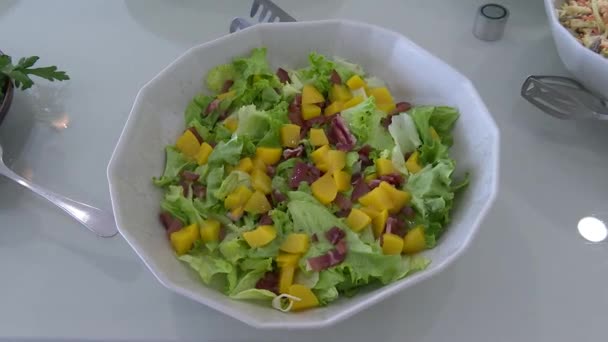 Mediterranean Salad Healthy Food Concept — Video Stock