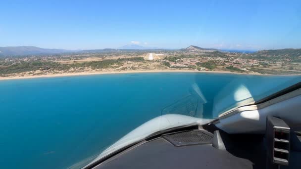 Airplane Landing Runway Zakynthos Airport Zakinthos Greece Pilot Pov — Video