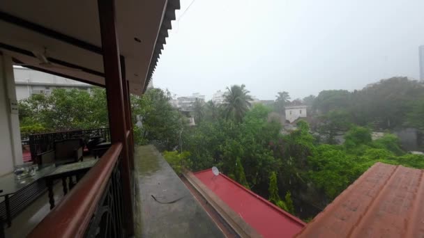 Rains House Balcony View Rainy Day Mumbai Maharashtra — 비디오