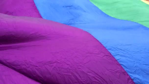 Gigantic Lgbt Flag Flutters Air Moving Gracefully Pride Day Everyone — Vídeo de Stock