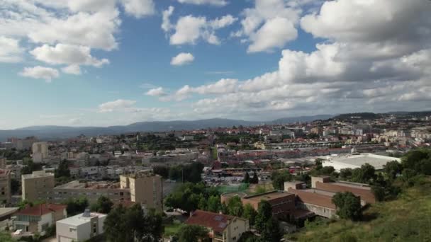 Aerial City View Braga Portugal — ストック動画