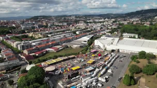 Aerial View Fairground City — Vídeos de Stock