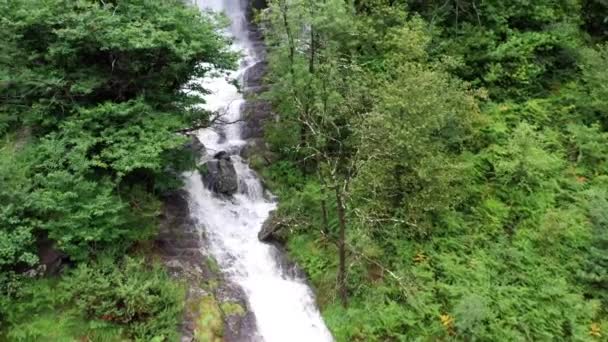 Drone Flight Waterfall Maggia Valley Ticino Switzerland — Stock video