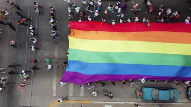 Pride March Passing Streets City Proudly Carrying Colors Lgbt Diversity — 비디오