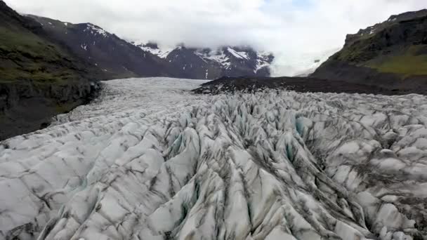 Iceland Aerial Right Glacier — Stockvideo