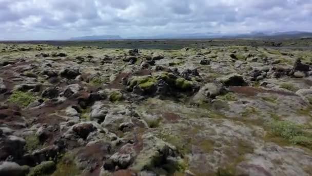 Lava Rocks Aerial Fly Drone — Vídeo de Stock