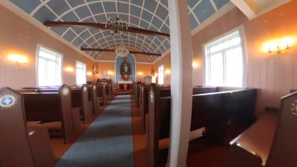Εκκλησία Στον Ωκεανό Στην Ισλανδία — Αρχείο Βίντεο