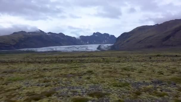 Iceland Glacier Coming Low High — Wideo stockowe