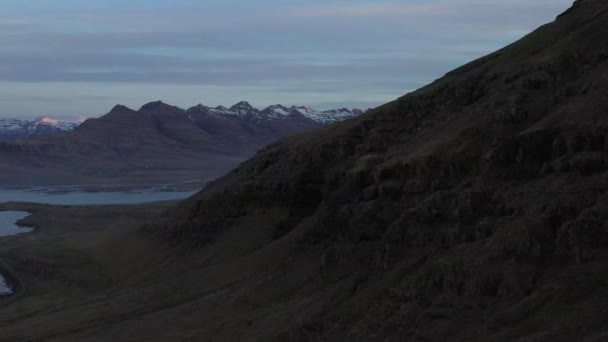 Mountains Sunrise Aerial Iceland — Stockvideo