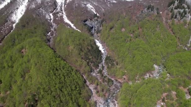 Wild Forest Hidden Waterfall Alpine Landscape — 비디오