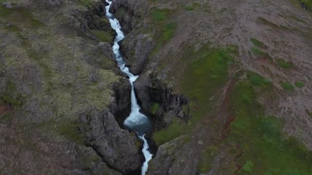 Multiple Iceland Waterfalls Aerial Reveal — Vídeo de Stock