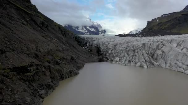 Iceland Glacier Aerial Mountain — Stockvideo