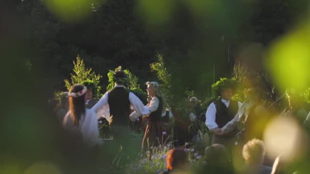 Midsummer Festival City Park People Rested Park Grass Evening Concert — Stock video