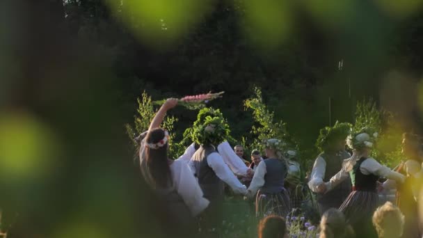 Midsummer Festival City Park People Rested Park Grass Evening Concert — Stock video