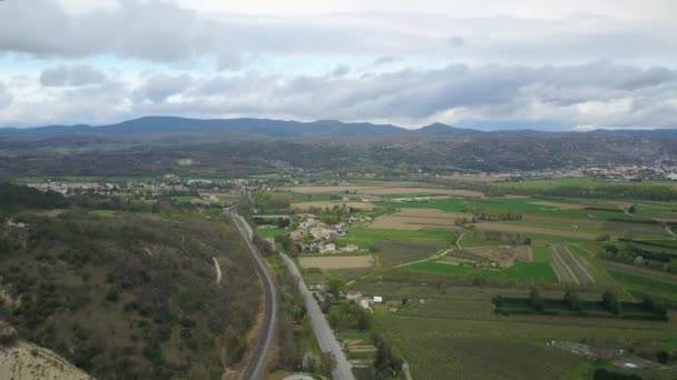 Aerial Industrial Area Served Railway Rhone Valley — Stok Video