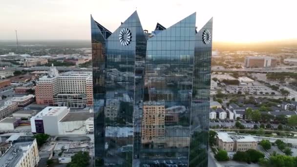 Frost Bank Building Tower San Antonio Texas Skyline Aerial Orbit — Wideo stockowe
