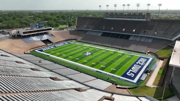 Rice Stadium Football Field Rice University Houston Texas Aerial Owls — ストック動画