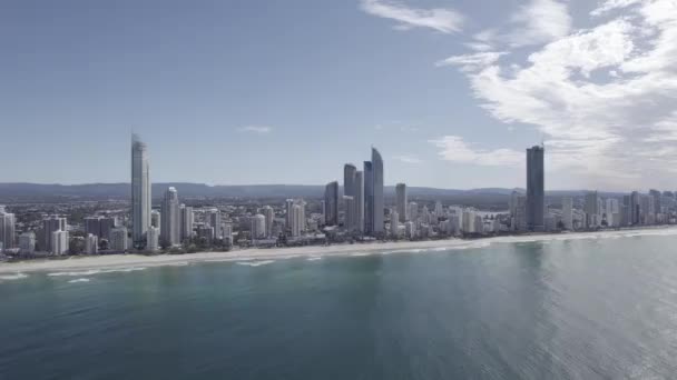 Dramatic View Cityscape Cloudscape Sky Surfers Paradise Gold Coast Queensland — Vídeo de Stock