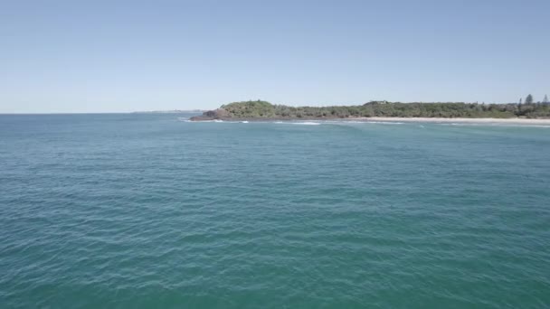 View Fingal Headland Tasman Sea Nsw Australia Aerial Drone Shot — Stock Video