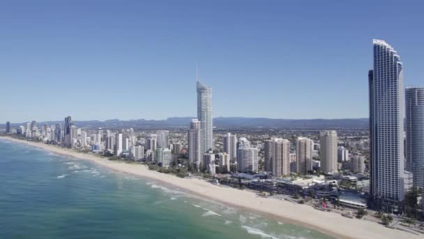 Skypoint Observation Deck Surfers Paradise Gold Coast Queensland Australia Aerial — стоковое видео