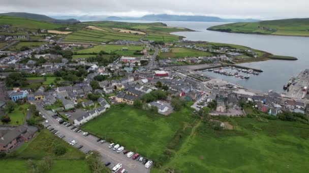 Dingle Town County Kerry Ireland Drone Aerial View — Stok Video