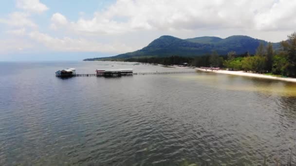 Panoramic Aerial View Fishing Coastal Village Phu Quoc Island South — Vídeo de stock