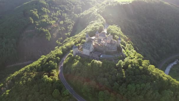 Bourscheid Castle Located Village Bourscheid North Luxembourg Medieval Castle Dating — Stock video