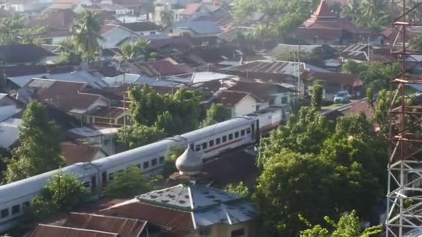 Train Drove City Padang West Sumatra Shot Window Hotel Land — Vídeo de stock
