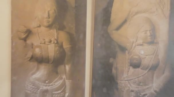 Indian Historical Statue Stone God Musiam Chtrpati Shivaji Maharaj Vastu — Stock Video