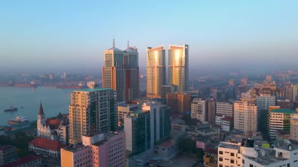 Dar Salaam Tanzania June 2022 Cityscape Dar Salaam Sunrise Featuring — Stock videók