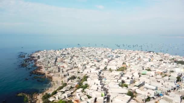 Aerial View Little Town Populated Phan South Vietnam — Vídeos de Stock