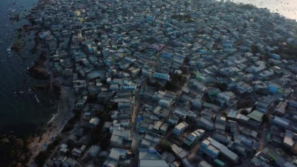 Aerial Circle View City Named Phan Densely Populated Vietnam — Video Stock