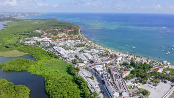 Shallow Inlet Laguna Bavaro Wildlife Refuge Serene Beach Water Deluxe — Video